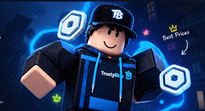 TrustyBlox mascot hero artwork